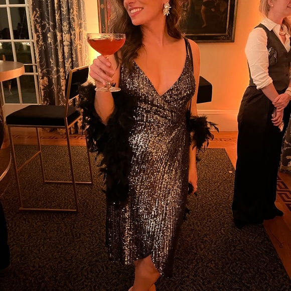 Cupcakes & Cashmere Joelle Faux Wrap Sequin Dress - Picture 7 of 7